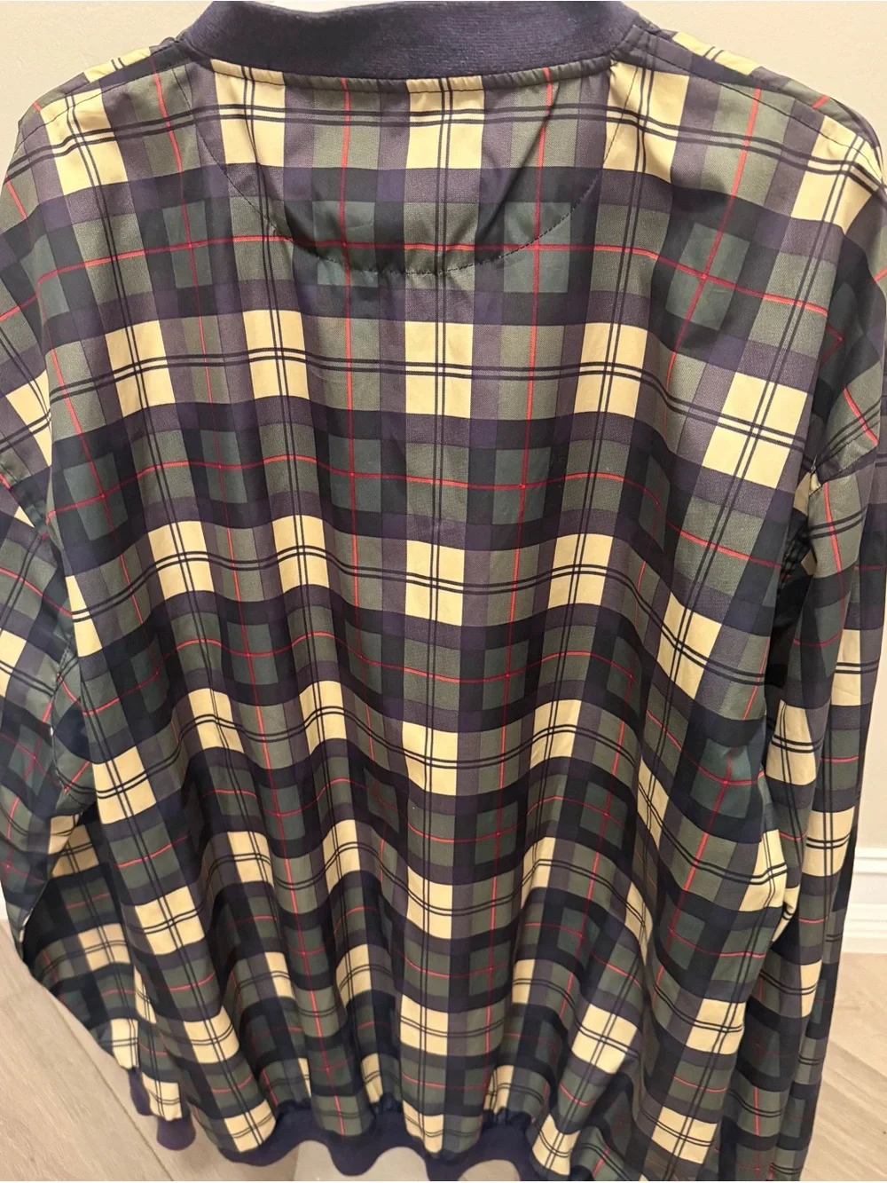 Mens Vtg 1/4 zip Golf Pullover Windbreaker Plaid M Pivot Rules